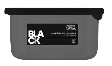 Контейнер для продуктов Sugar&Spice Black квадратный 0,8 л с гибкой крышкой